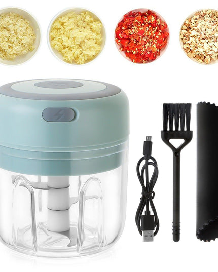 Compact Electric Garlic Chopper with Quick-Slice Technology and Adjustable Capacity