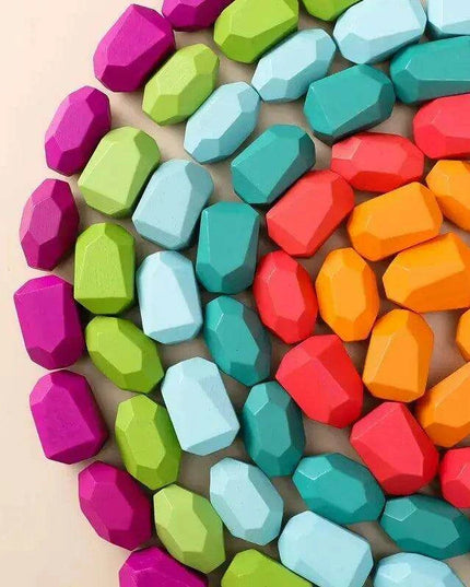 Colorful Wooden Building Blocks Kit for Creative Learning and Logical Development