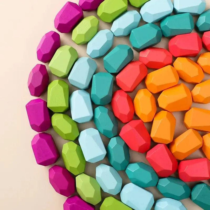 Colorful Wooden Building Blocks Kit for Creative Learning and Logical Development