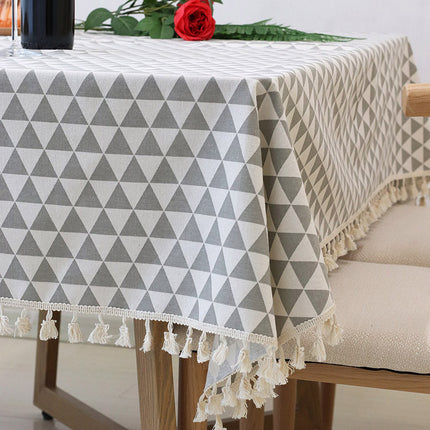 Peekaboo Studio Simple Nordic Square Lace Tablecloth - Elegant Design,