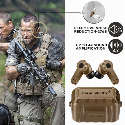 Tactical Rechargeable Electronic Hunting Shooting Earplugs — Wireless, 3 Colours | Très Elite