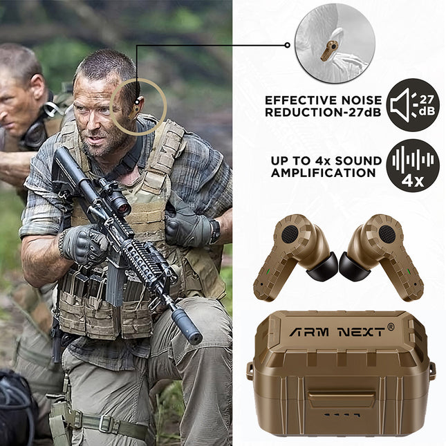 Tactical Rechargeable Electronic Hunting Shooting Earplugs — Wireless, 3 Colours | Très Elite