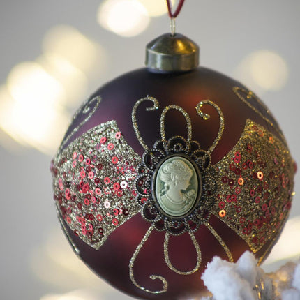 Room & Decor Set of 6 Red Glass Christmas Ball Ornaments - 3.9" Diamet