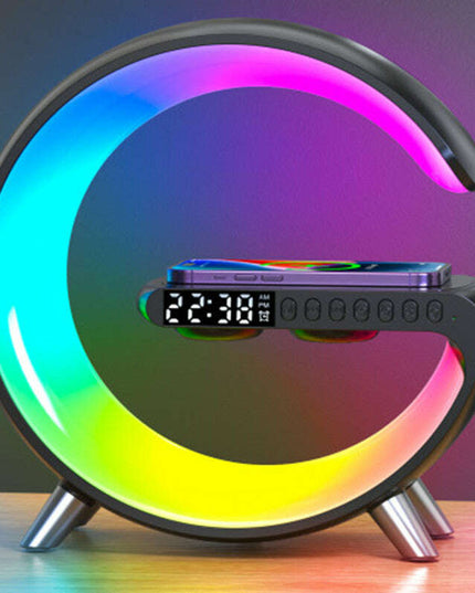 New Intelligent G Shaped LED Lamp Bluetooth Speake Wireless Charger Atmosphere Lamp App Control For Bedroom Home Decor