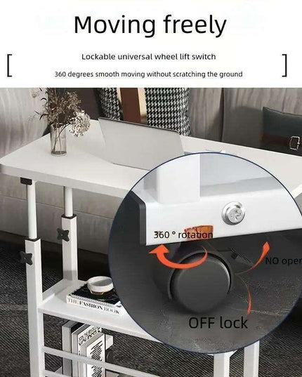 Versatile Height-Adjustable Rolling Workspace Desk with Storage for Home, Office, and Outdoor Use