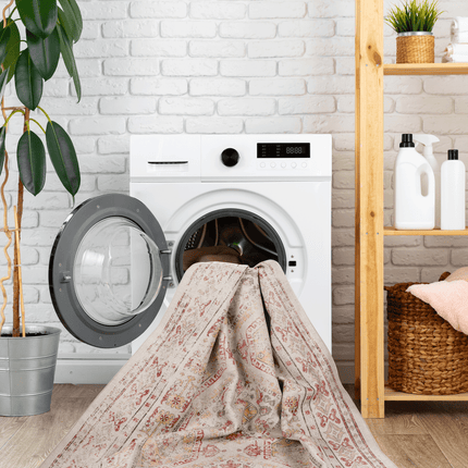Naar 9X12 Washable Non-Slip Area Rug, Kid & Pet Friendly, Beige