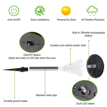 Peekaboo Studio 24-Pcs Solar Garden Lights, IP44 Waterproof, 7 Colors