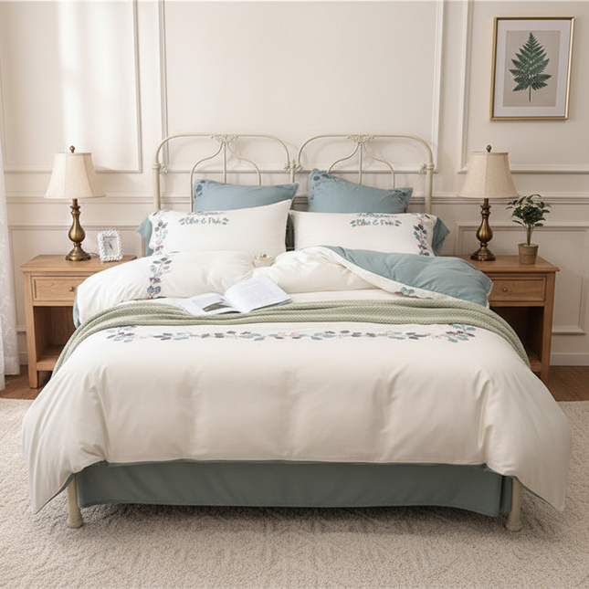 Silky Soft Embroidered Quilt Bedding