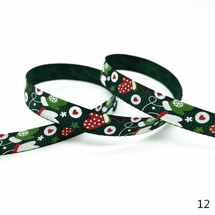 Peekaboo Studio Size 5 10mm Printed Grosgrain Christmas Ribbon - Durab