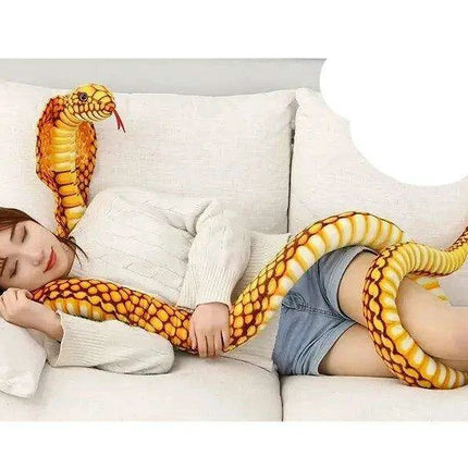 Realistic Cobra Snake Plush Toy - Versatile Educational Stuffed Animal for Home Decor and Play