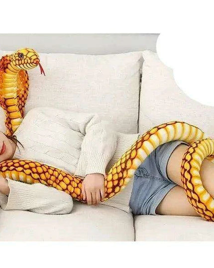 Realistic Cobra Snake Plush Toy - Versatile Educational Stuffed Animal for Home Decor and Play