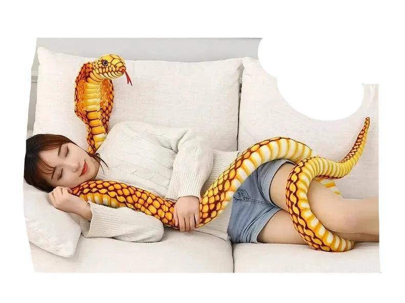 Lifelike Cobra Stuffed Animal - Realistic Python Pit Viper Plush Toy for Educational Fun and Home Decoration