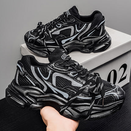 Peekaboo Studio Men's Casual Sneakers - High-End Mesh, Thick Sole
