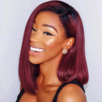 Peekaboo Studio Short Straight 1B-99J Bob Human Hair Wig - Natural Loo