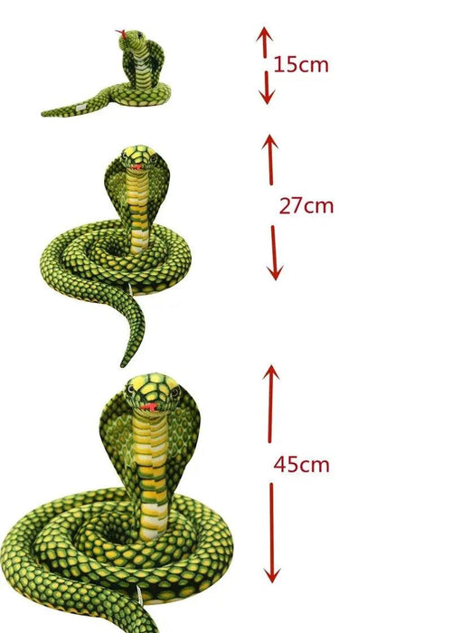 Realistic Cobra Snake Plush Toy - Versatile Educational Stuffed Animal for Home Decor and Play