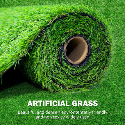 Room & Decor 2-Pack 3.3ft x 10ft Realistic Synthetic Grass Rug with Dr