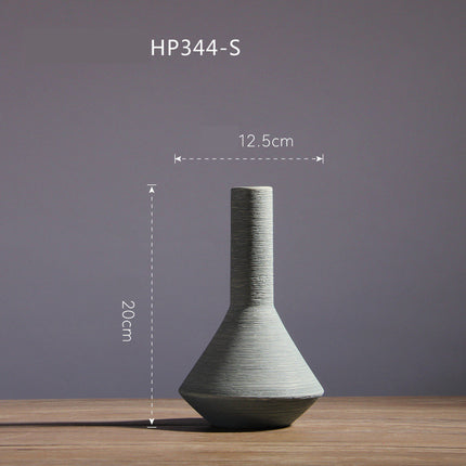 Hand Drawn White Porcelain Ceramic Vase Set For Minimalist Modern Home Decor