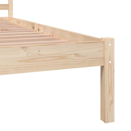 Peekaboo Studio Solid Pine Wood Bed with Sturdy Frame and Elegant Desi