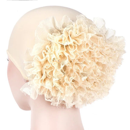 Peekaboo Studio Large Solid Color Lace Flower Hat with Adjustable Fit