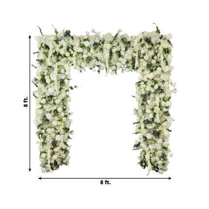AliKopy 8ftx8ft Roll Up Flower Backdrop - Silk Roses & Hydrangeas