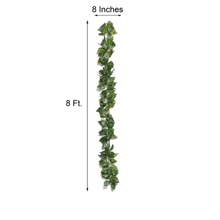 AliKopy 8ft UV Protected Artificial Silk Ivy Leaf Garland for Indoor/O