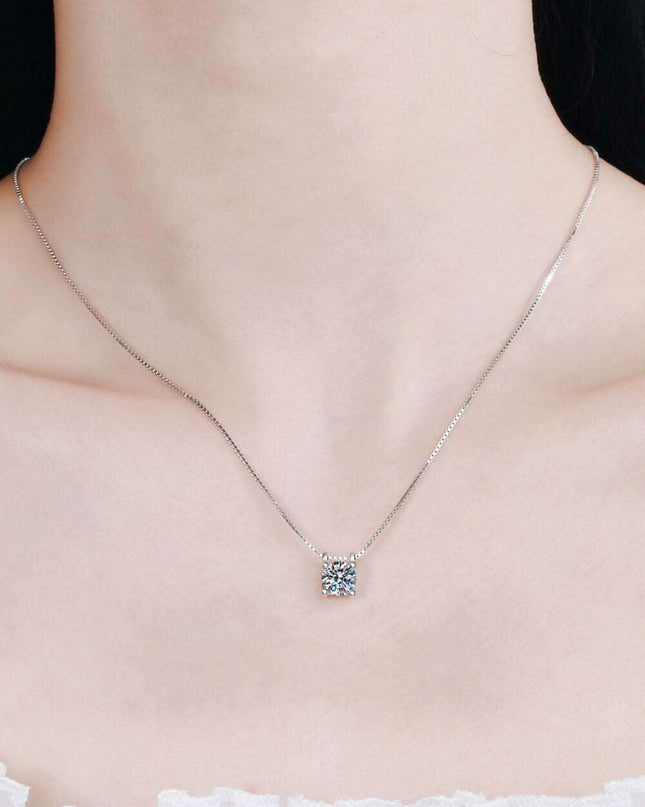 1 Carat Lab-Created Diamond Sterling Silver Necklace - Timeless Elegance and Quality Assurance