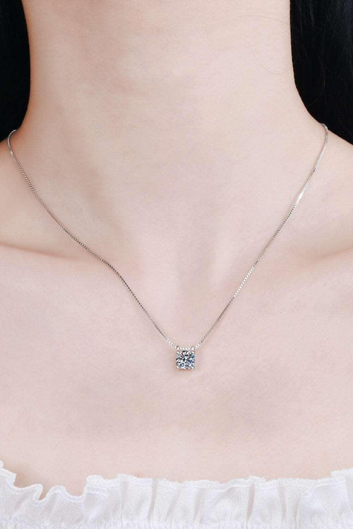Elegant 1 Carat Lab-Diamond Sterling Silver Necklace with Certificate and Warranty