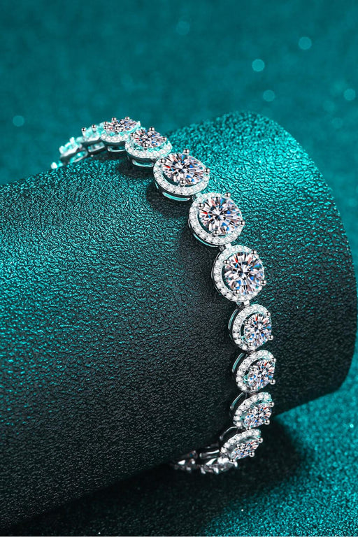 Sophisticated Sterling Silver Moissanite Bracelet - Timeless Elegance