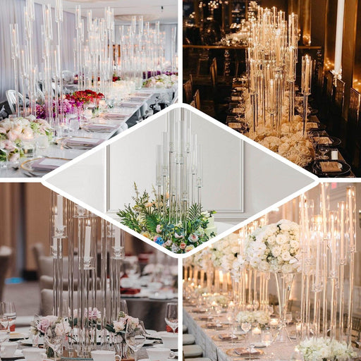 Elegant Acrylic Candelabra Centerpieces for Weddings and Events.