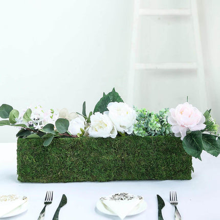AliKopy 23" Rustic Metal Planter Box with Inner Lining & Green Moss