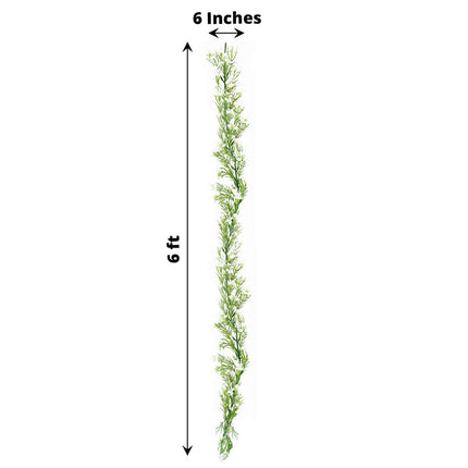 AliKopy 6ft White Faux Baby Breath Vines - Realistic Silk Garland