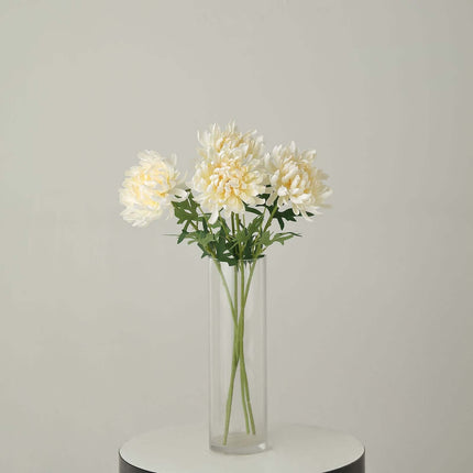 AliKopy 27" Ivory Artificial Silk Chrysanthemum Bouquet - Large Faux F