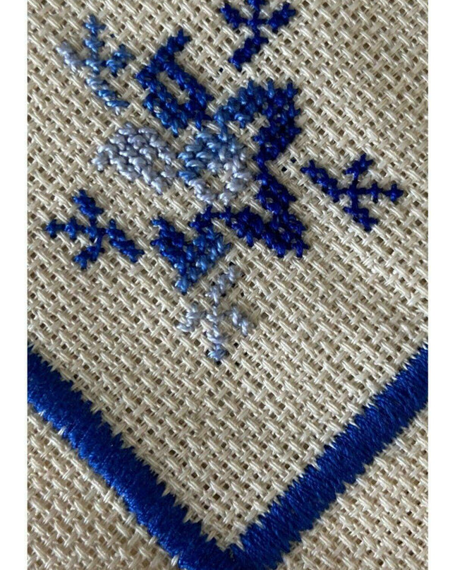 Elegant Blue Linen Cocktail Napkins Set of 4 - Premium Quality Dining Essentials