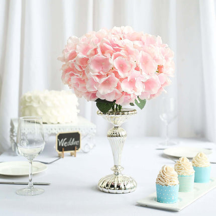 AliKopy Blush Pink Artificial Silk Hydrangea Flower Bouquets - Set of