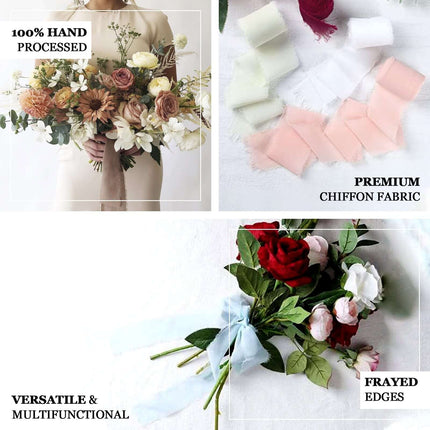 AliKopy 2 Pack 6 Yards Nude Silk-Like Chiffon Ribbon - Soft & Versatil