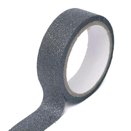 AliKopy 5 Pack Charcoal Gray Glitter Washi Tape - 0.5"x5 Yards, DIY Cr
