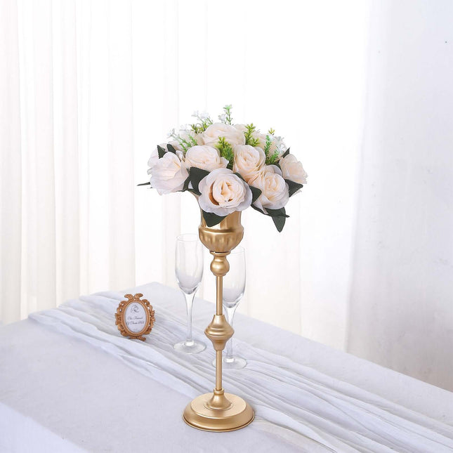 AliKopy 2 Pack 10" Cream Silk Rose Flower Balls - Artificial Centerpie