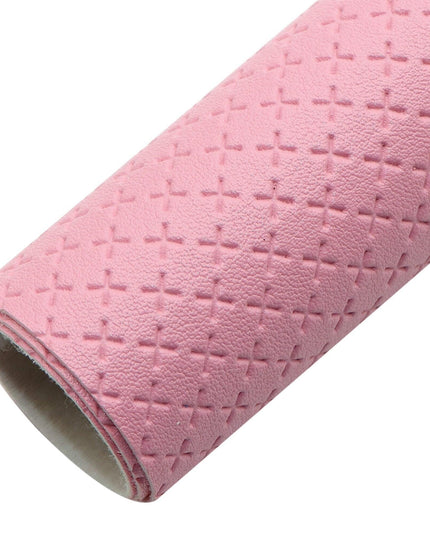 Elegant Artisan Cross-Pattern Faux Leather Sheet for Creative Projects