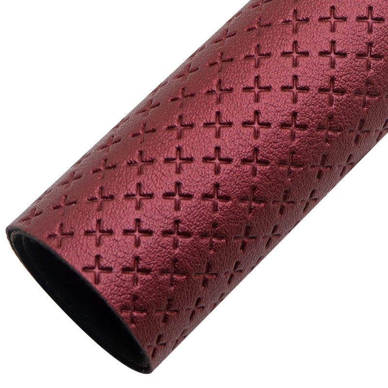 Elegant Artisan Cross-Pattern Faux Leather Sheet for Creative Projects