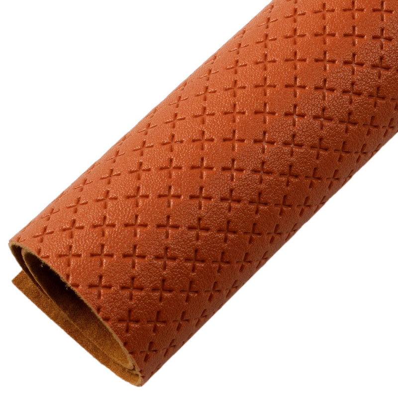 Elegant Artisan Cross-Pattern Faux Leather Sheet for Creative Projects