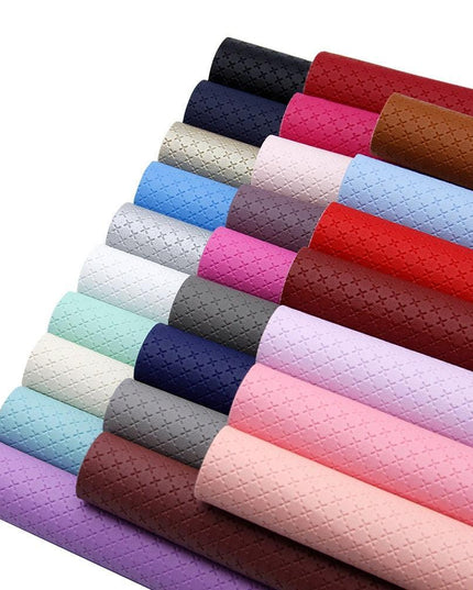 Elegant Artisan Cross-Pattern Faux Leather Sheet for Creative Projects