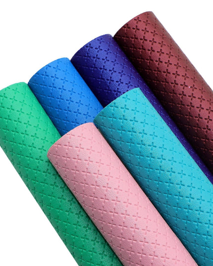 Elegant Artisan Cross-Pattern Faux Leather Sheet for Creative Projects