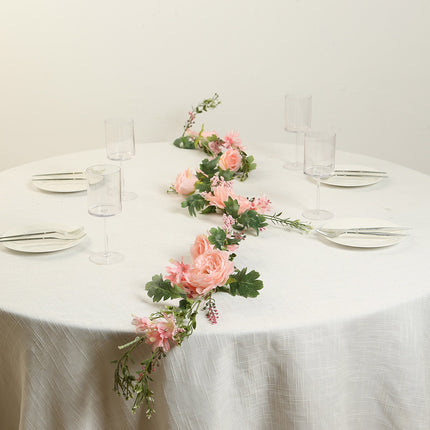 AliKopy 6ft Blush Silk Rose Peony Garland, Artificial Floral Vine