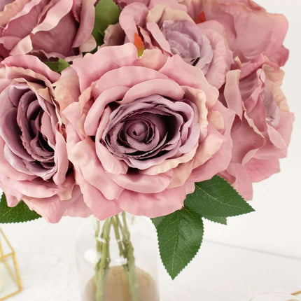 AliKopy 17" Dusty Rose Jumbo Silk Rose Bouquet - High Quality Floral A