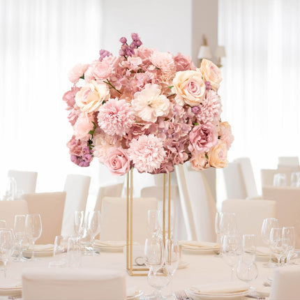 AliKopy 22-Inch Dusty Rose Silk Flower Centerpiece - Pre-Arranged Deco