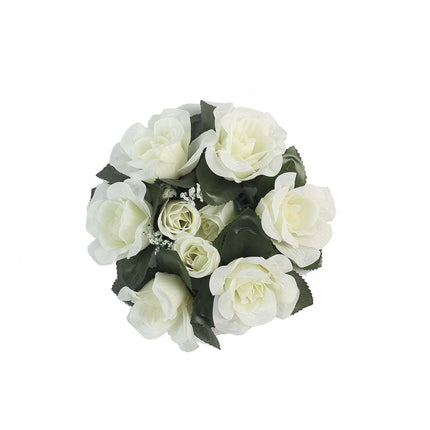 AliKopy 4 Pack 3" Ivory Silk Rose Candle Rings - Elegant Floral Decor