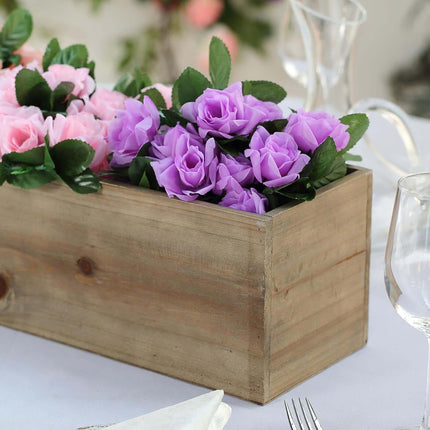 AliKopy Natural Wood Rectangular Planter Box 30"x6" with Removable Lin