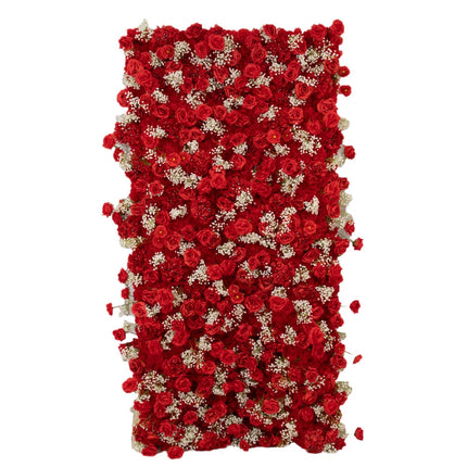 AliKopy 8ftx4ft Roll Up Flower Wall Panel with Red Silk Roses & Baby's