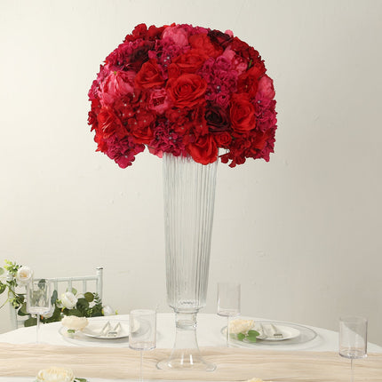 AliKopy 20" Red Silk Rose Wedding Centerpiece - Pre-Arranged, Elegant