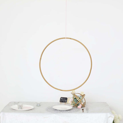 AliKopy 24" Gold Heavy Duty Metal Hoop Wreath - Durable Floral Hoop